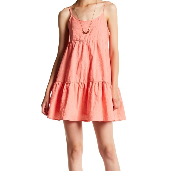 BB Dakota Dresses & Skirts - BB Dakota Kendra Embroidered A-Line Dress Coral